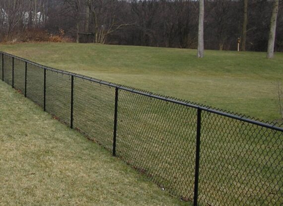 Black Vinyl Coated Chain Link Fence - Siena Fence - Fence Company Near Me