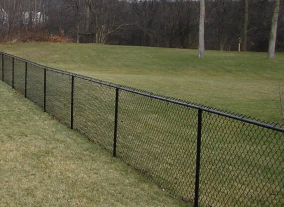 Black Vinyl Coated Chain Link Fence - Siena Fence - Fence Company Near Me